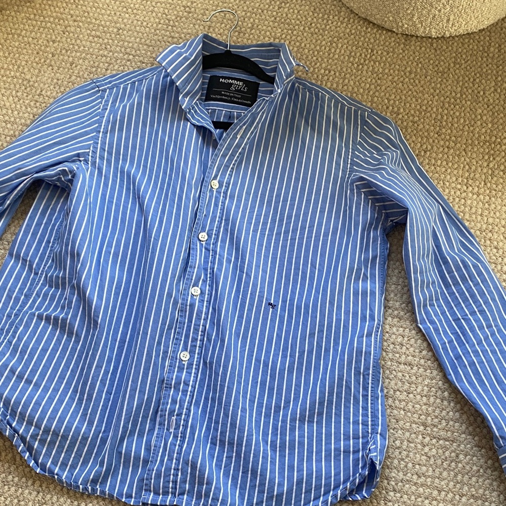 Homme Girls blue button down
